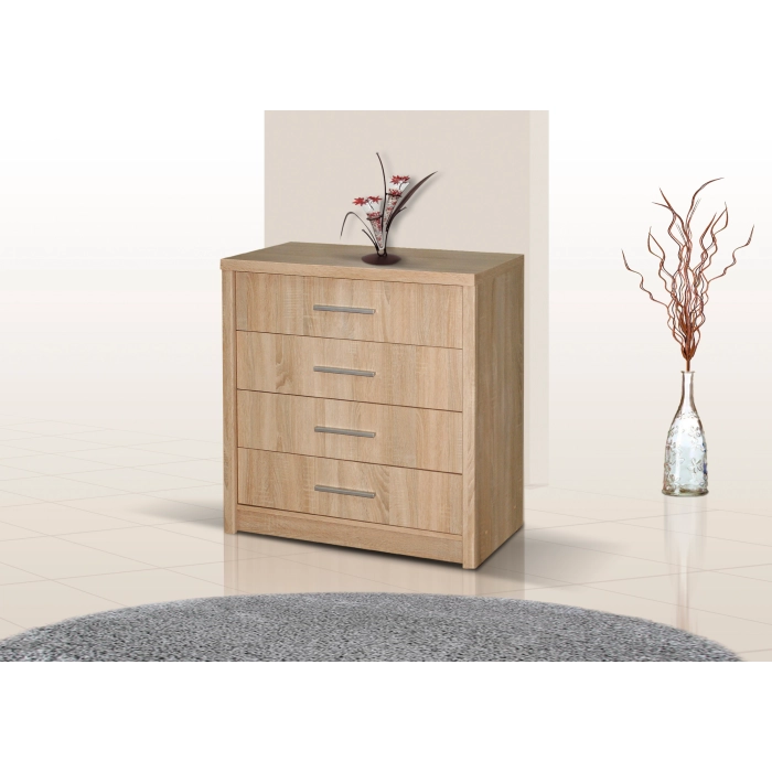 Komoda Genewa 1 dąb sonoma , komoda 4 szuflady 80 cm